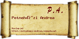 Petneházi Andrea névjegykártya